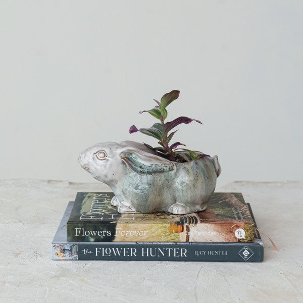 Cottagecore Rabbit Stoneware Plante